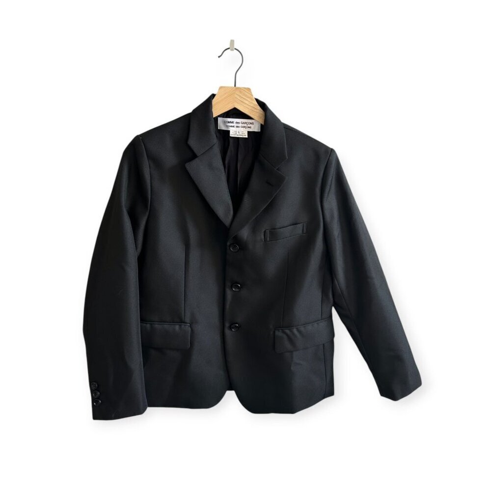 Comme des Garçons CDG Polyester Serge Thick Blazer Black, Size L, RN-J016 FW24